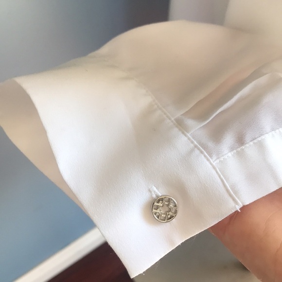 Jaclyn Smith white button down long sleeves basic shirt size L - Picture 8 of 11